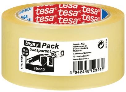 118191 Tesa 57167-00000-05 Emballasjetape TESA Strong 50mmx66m klar 